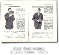Page from camera instructions, 1920s